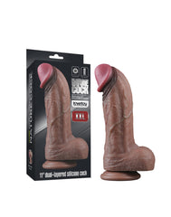 LoveToy - Zweischichtiger Silikon-Dildo XXL 28 cm (Ø7.4 cm) - Braun