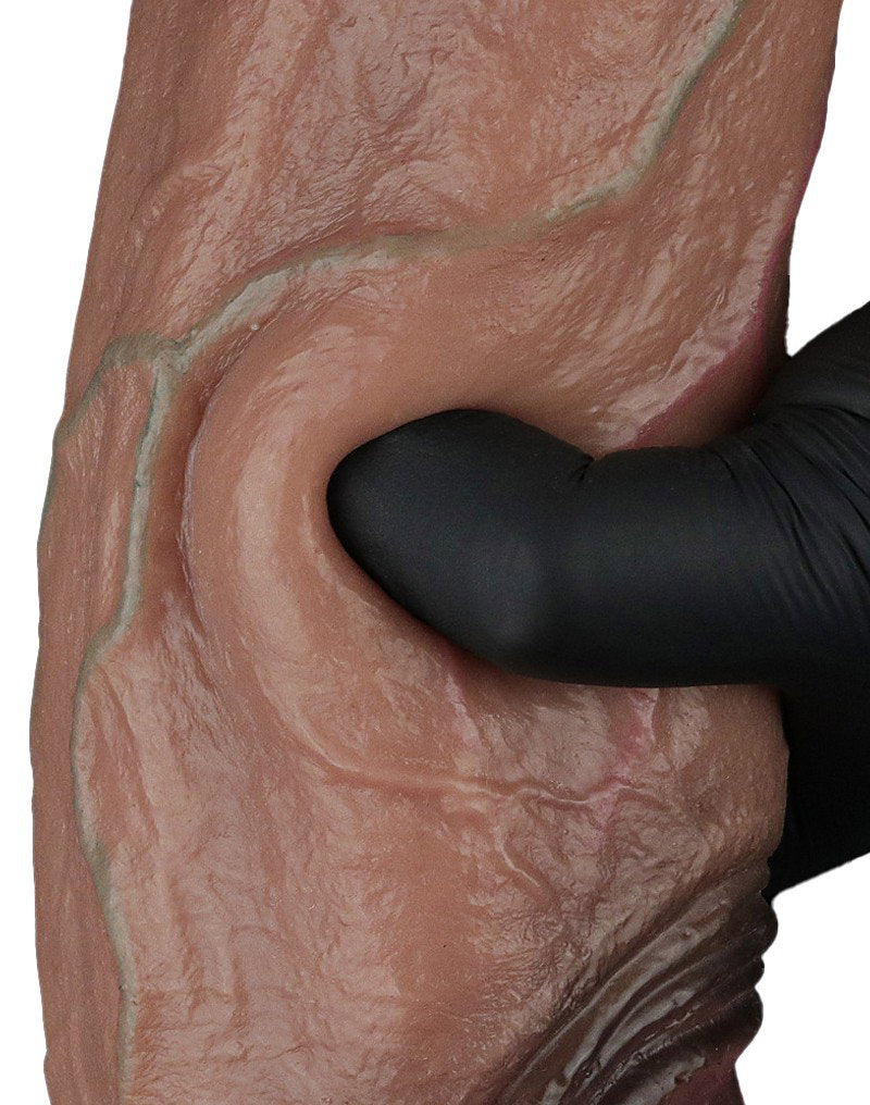 LoveToy - Zweischichtiger Silikon-Dildo XXL 28 cm (Ø7.4 cm) - Braun