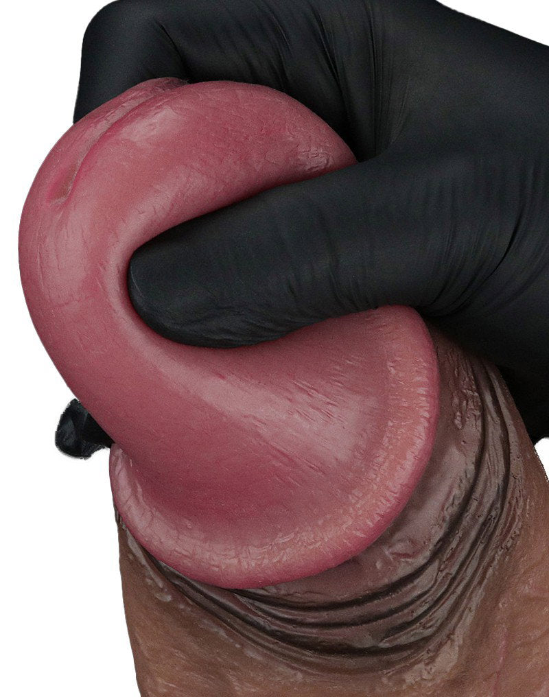 LoveToy - Zweischichtiger Silikon-Dildo XXL 28 cm (Ø7.4 cm) - Braun
