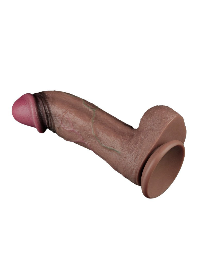 LoveToy - Zweischichtiger Silikon-Dildo XXL 28 cm (Ø7.4 cm) - Braun
