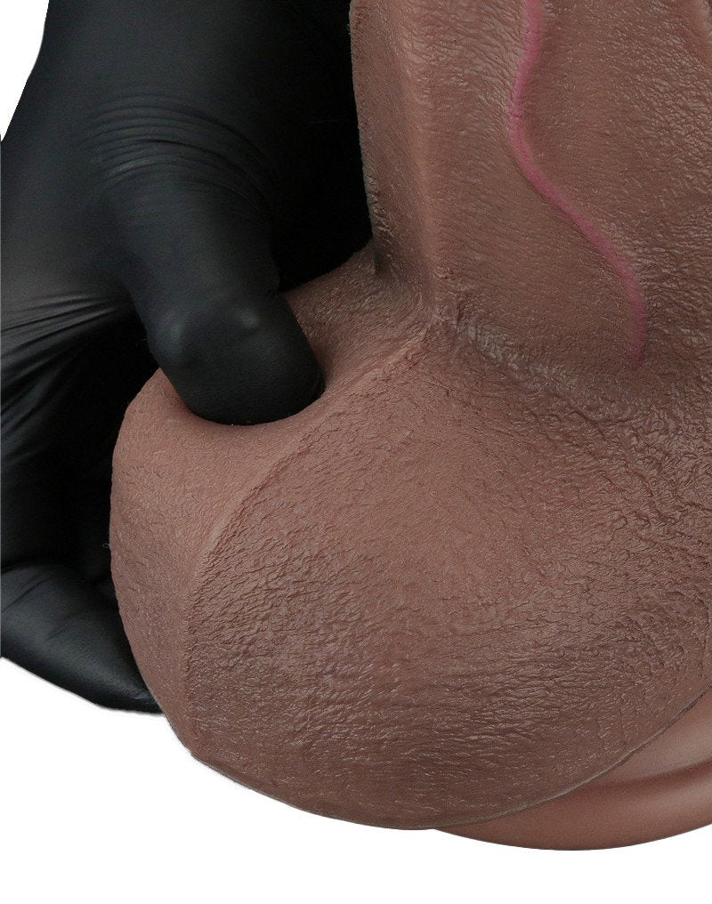 LoveToy - Zweischichtiger Silikon-Dildo XXL 31 cm (Ø7.6 cm) - Braun