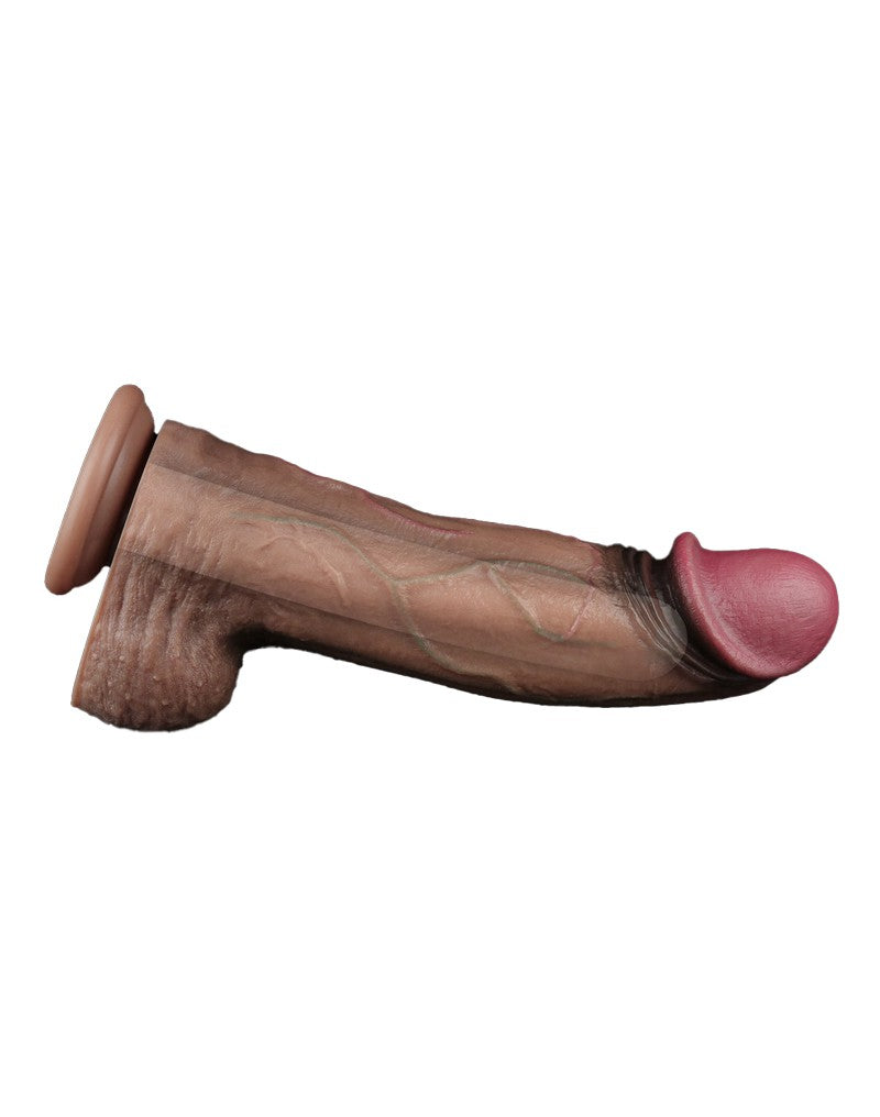 8: LoveToy - Zweischichtiger Silikon-Dildo XXL 33 cm (Ø7,6 cm) - Braun