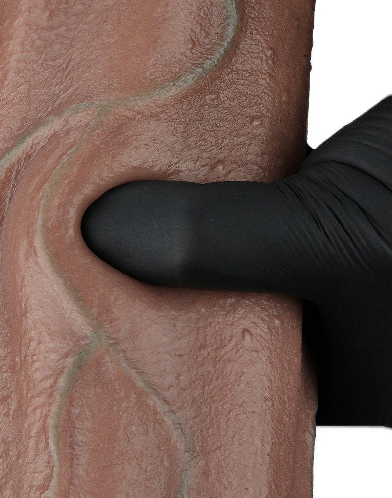 10: LoveToy - Zweischichtiger Silikon-Dildo XXL 33 cm (Ø7,6 cm) - Braun