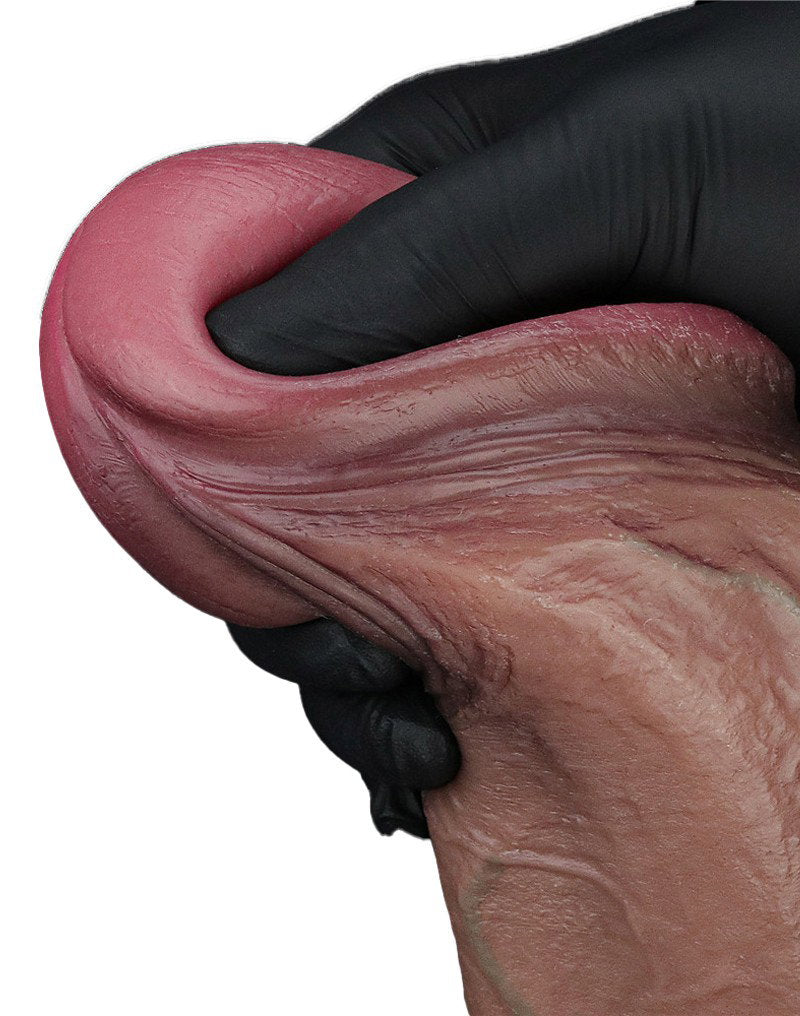 11: LoveToy - Zweischichtiger Silikon-Dildo XXL 33 cm (Ø7,6 cm) - Braun