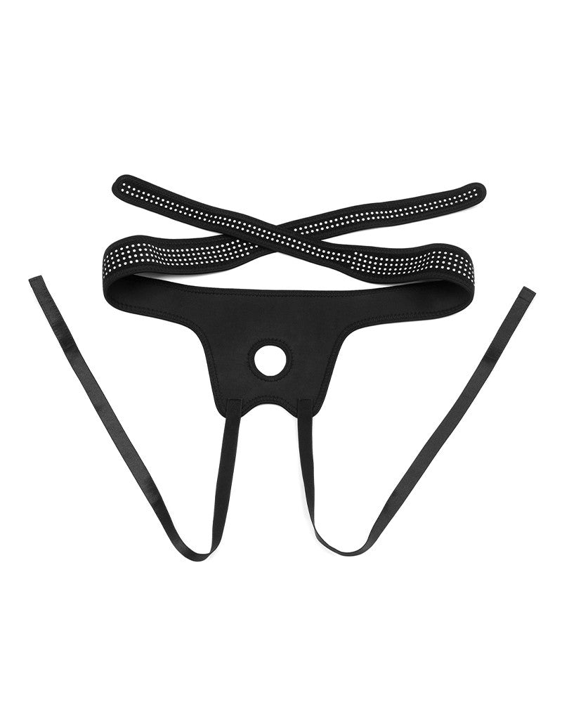LoveToy - Easy Strap-on Harness (ohne Dildo) - Schwarz & Weiß