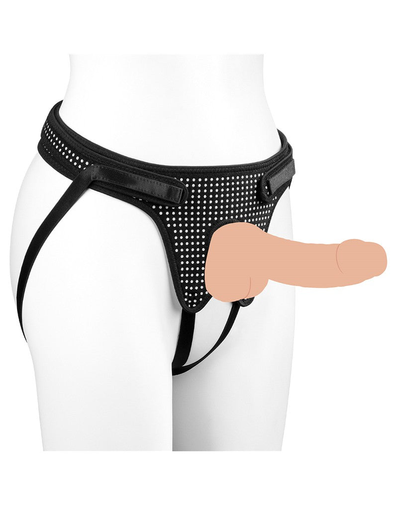 LoveToy - Easy Strap-on Harness (ohne Dildo) - Schwarz & Weiß
