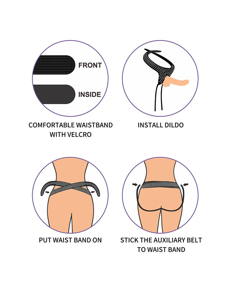 LoveToy - Easy Strap-on Harness (ohne Dildo) - Schwarz & Weiß
