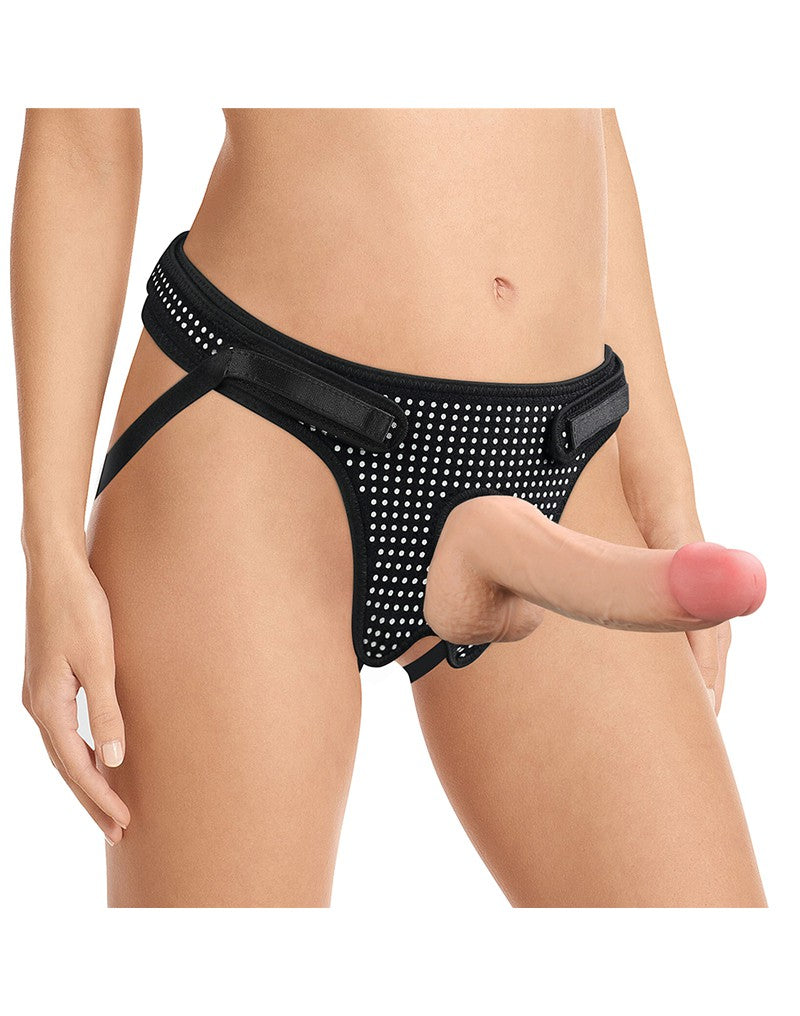 LoveToy - Easy Strap-on Harness (ohne Dildo) - Schwarz & Weiß