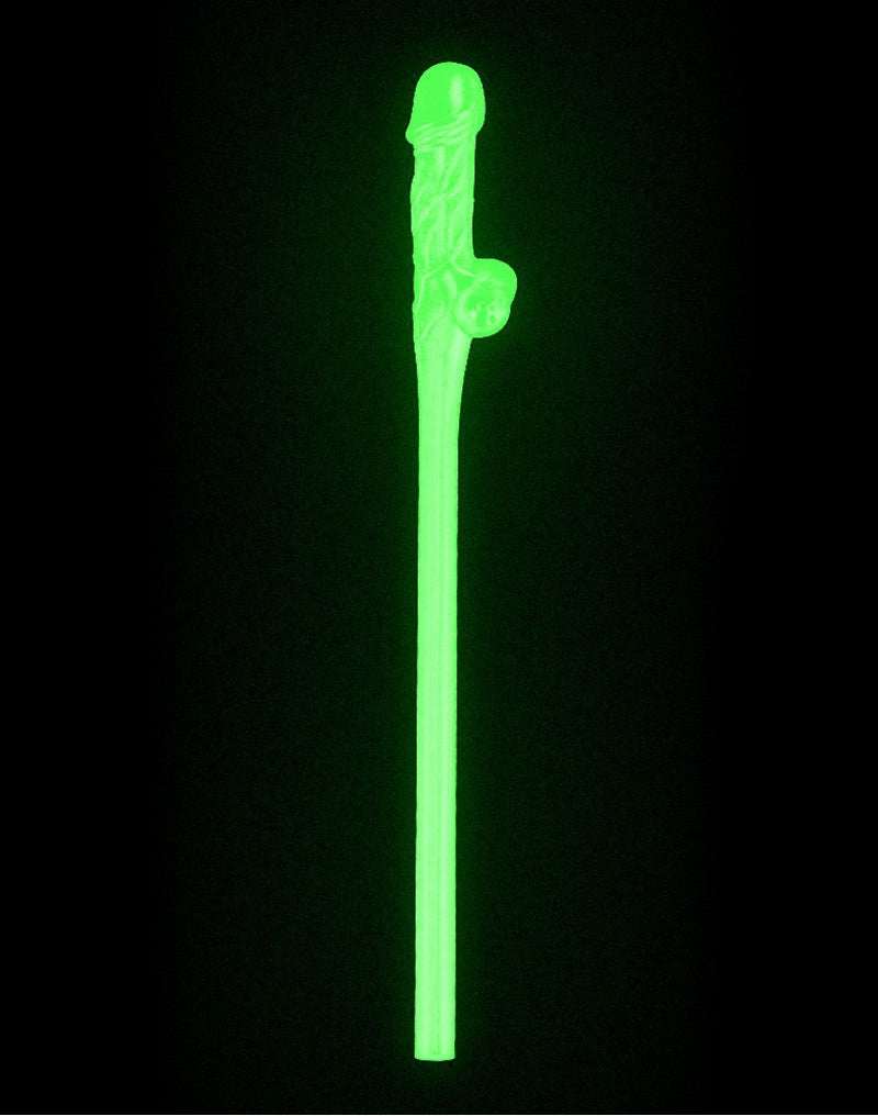 LoveToy - Glow in The Dark Willy Strohhalme - 9er Pack