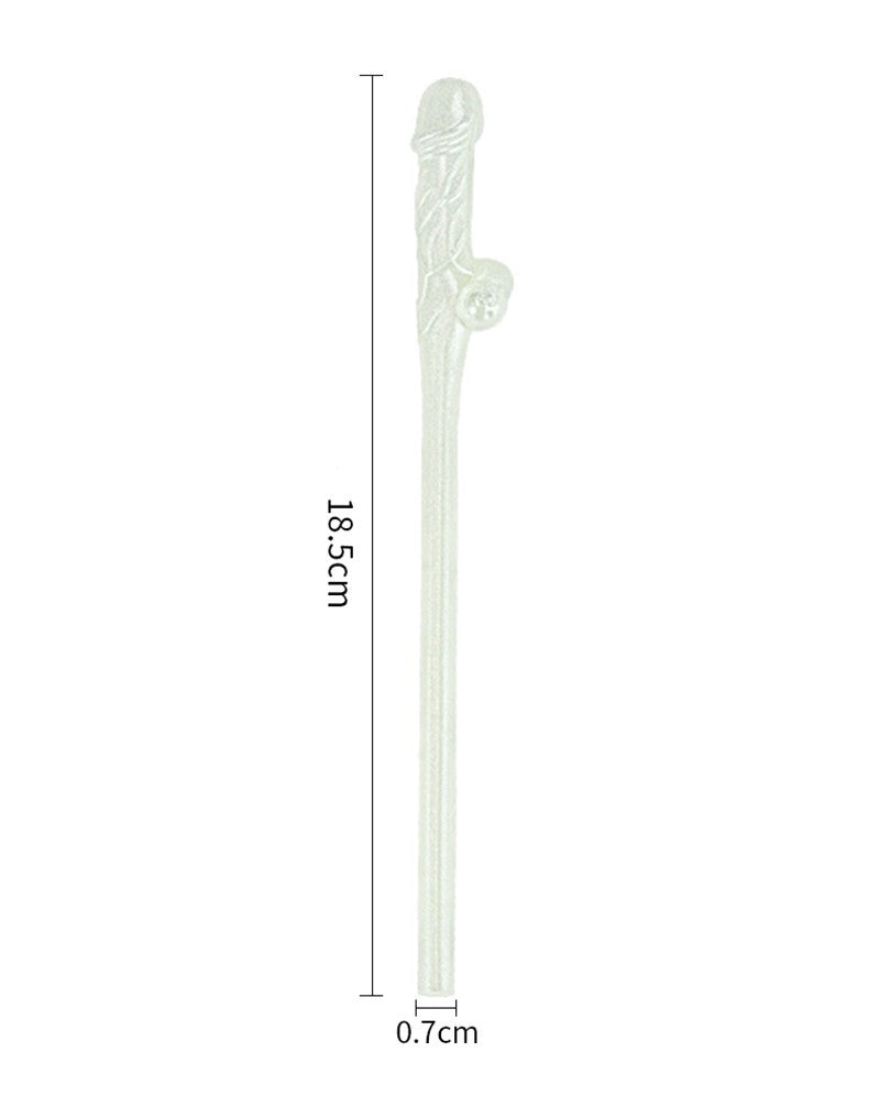 LoveToy - Glow in The Dark Willy Strohhalme - 9er Pack