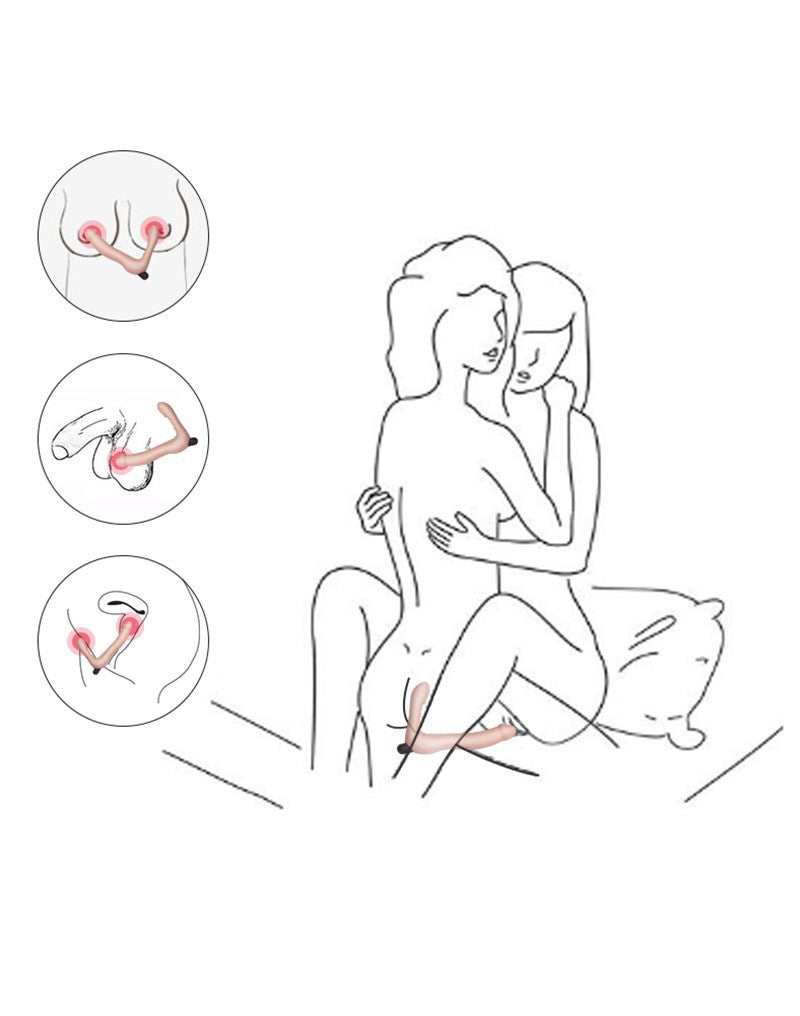 6: LoveToy - iJoy - Vibrierender Doppeldildo mit Fernbedienung - Nude