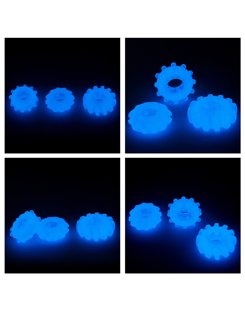 LoveToy - Lumino Play Cockring 3er Set - Glow in the Dark