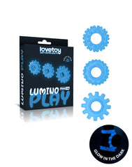 LoveToy - Lumino Play Cockring 3er Set - Glow in the Dark