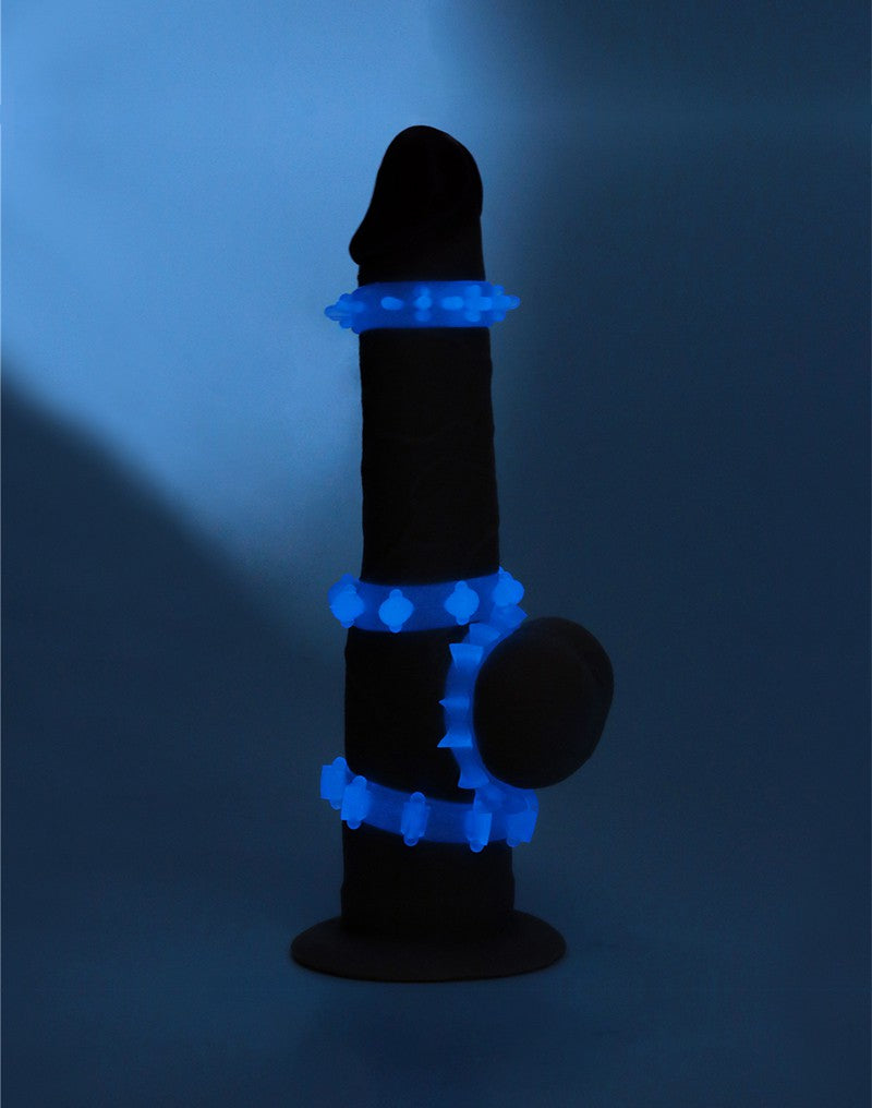 5: LoveToy - Lumino Play Cockring 4er Set - Glow in the Dark