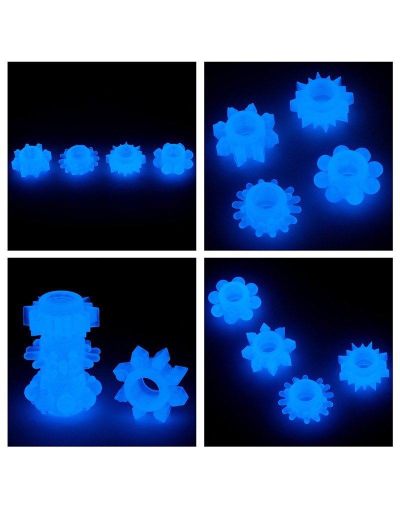 6: LoveToy - Lumino Play Cockring 4er Set - Glow in the Dark
