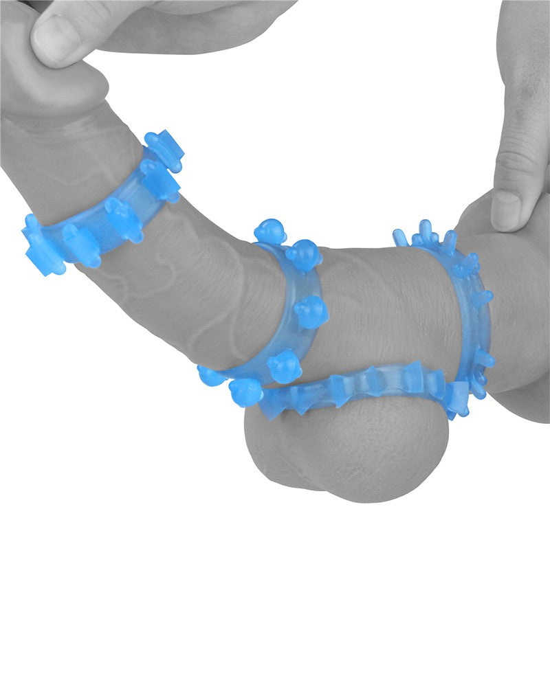 8: LoveToy - Lumino Play Cockring 4er Set - Glow in the Dark