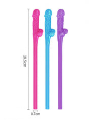 LoveToy - Mehrfarbige Willy Strohhalme - 9er Pack