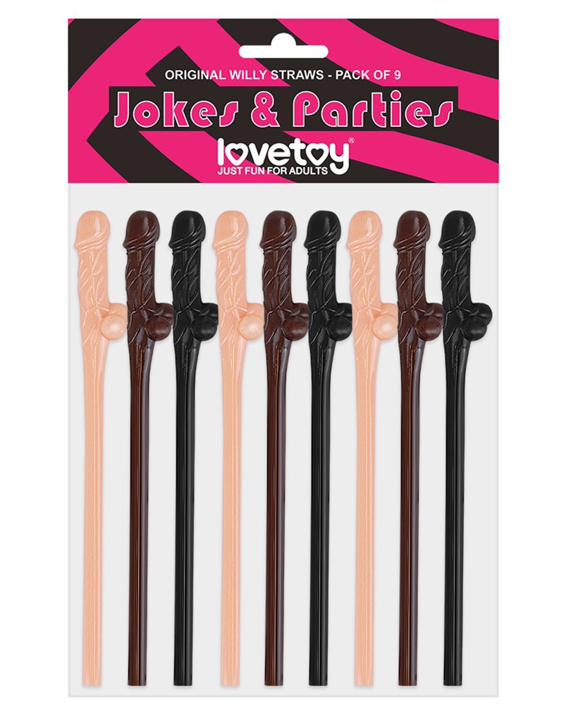 LoveToy - Realistische Willy Strohhalme - 9er Pack