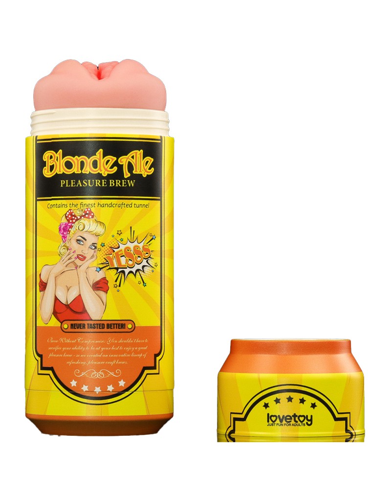 LoveToy - Pleasure Brew Blonde Ale Vagina Masturbator - Nude & Gelb