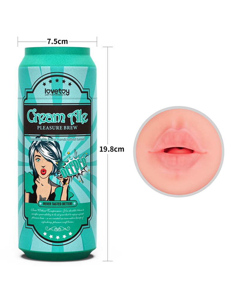 LoveToy - Pleasure Brew Cream Ale Mouth Masturbator - Grün & Nude