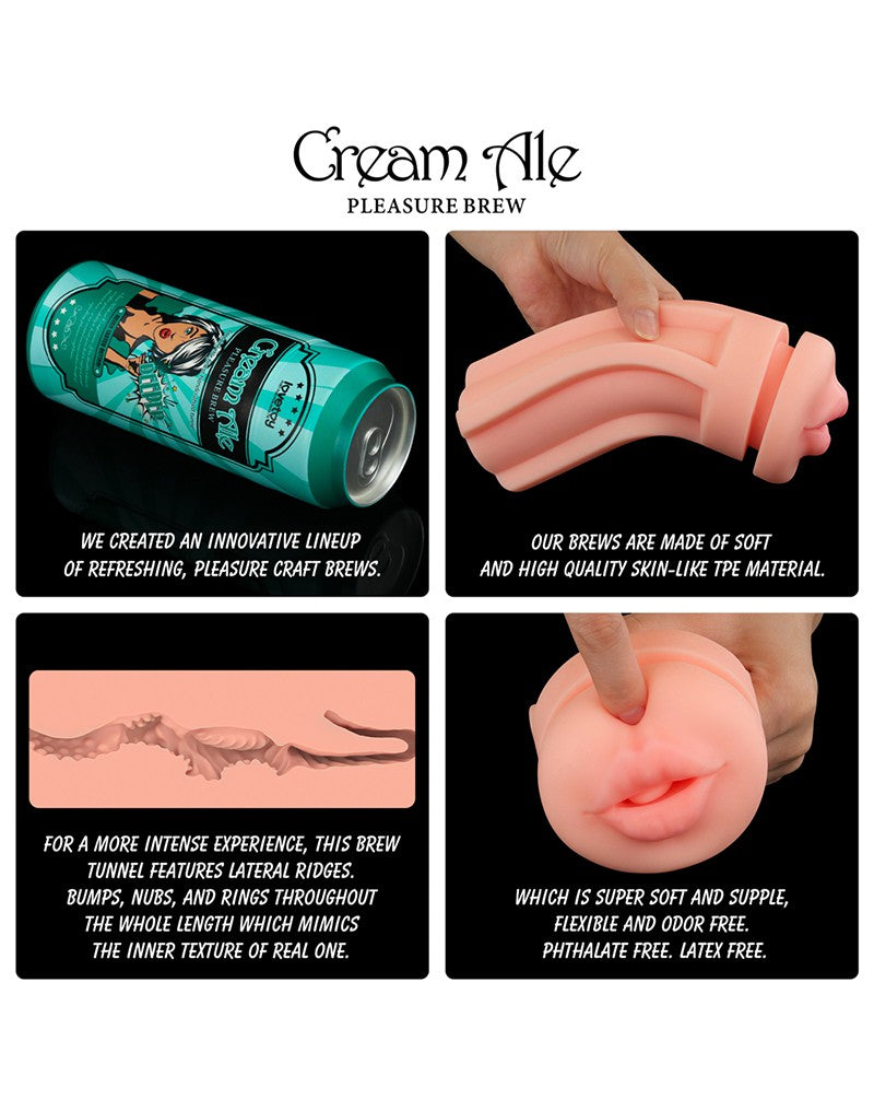 LoveToy - Pleasure Brew Cream Ale Mouth Masturbator - Grün & Nude