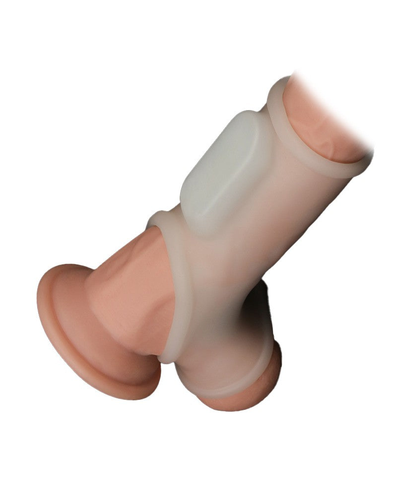 5: LoveToy - Silk Knights Ring - Vibrierende Penishülle - Weiß