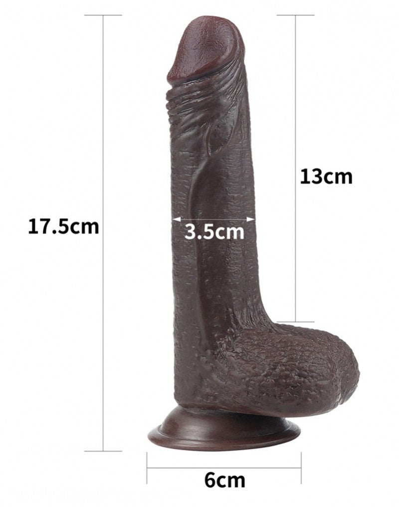 4: LoveToy - Sliding Skin Dildo 17.5 cm - Schwarz