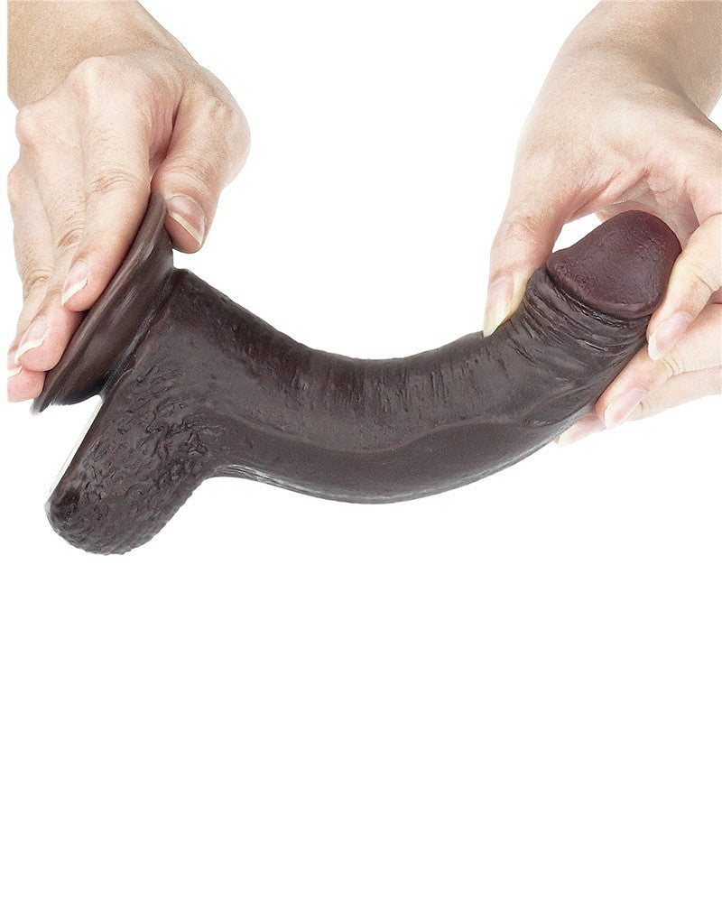 LoveToy - Sliding Skin Dildo 17.5 cm - Schwarz