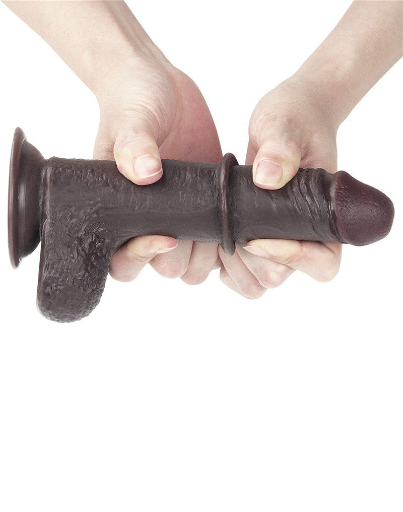 LoveToy - Sliding Skin Dildo 17.5 cm - Schwarz