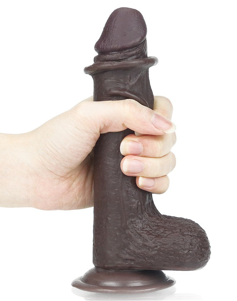 LoveToy - Sliding Skin Dildo 17.5 cm - Schwarz