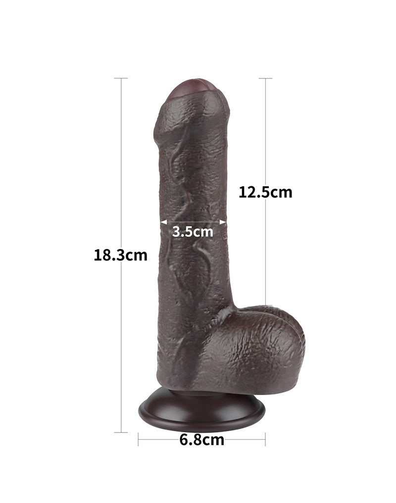 LoveToy - Skin-Schiebe-Dildo 18,3 cm (Ø 3,5 cm) - Schwarz