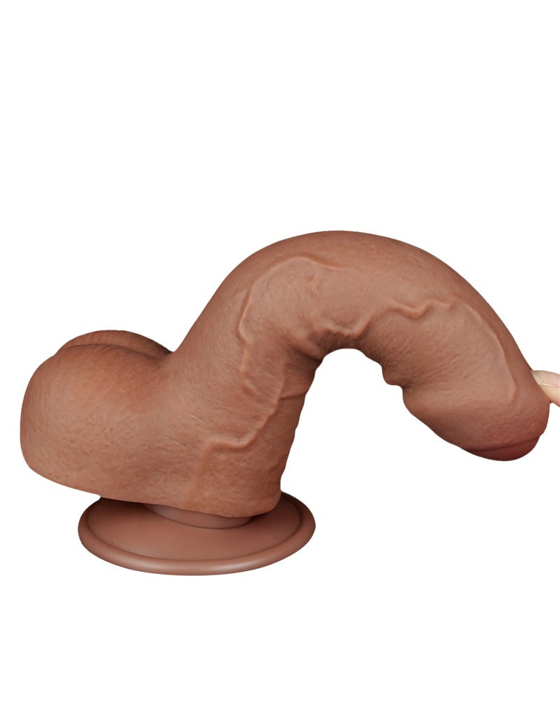 LoveToy - Skin-Schiebe-Dildo 18,3 cm (Ø 3,5 cm) - Braun