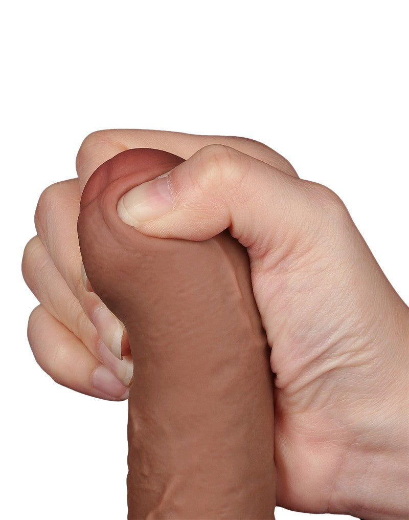 LoveToy - Skin-Schiebe-Dildo 18,3 cm (Ø 3,5 cm) - Braun