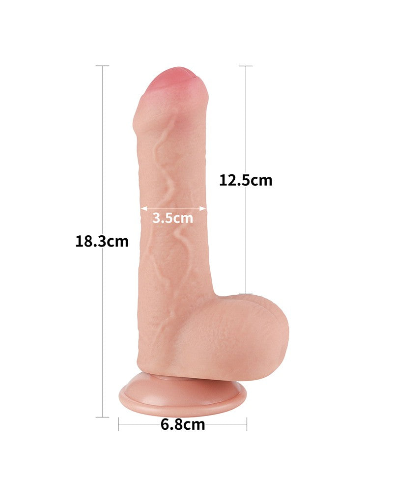 LoveToy - Skin-Schiebe-Dildo 18.3 cm (Ø 3.5 cm) - Nude