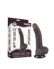 LoveToy - Hautgleitdildo 19,5 cm (Ø 3,5 cm) - Schwarz