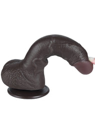 LoveToy - Hautgleitdildo 19,5 cm (Ø 3,5 cm) - Schwarz