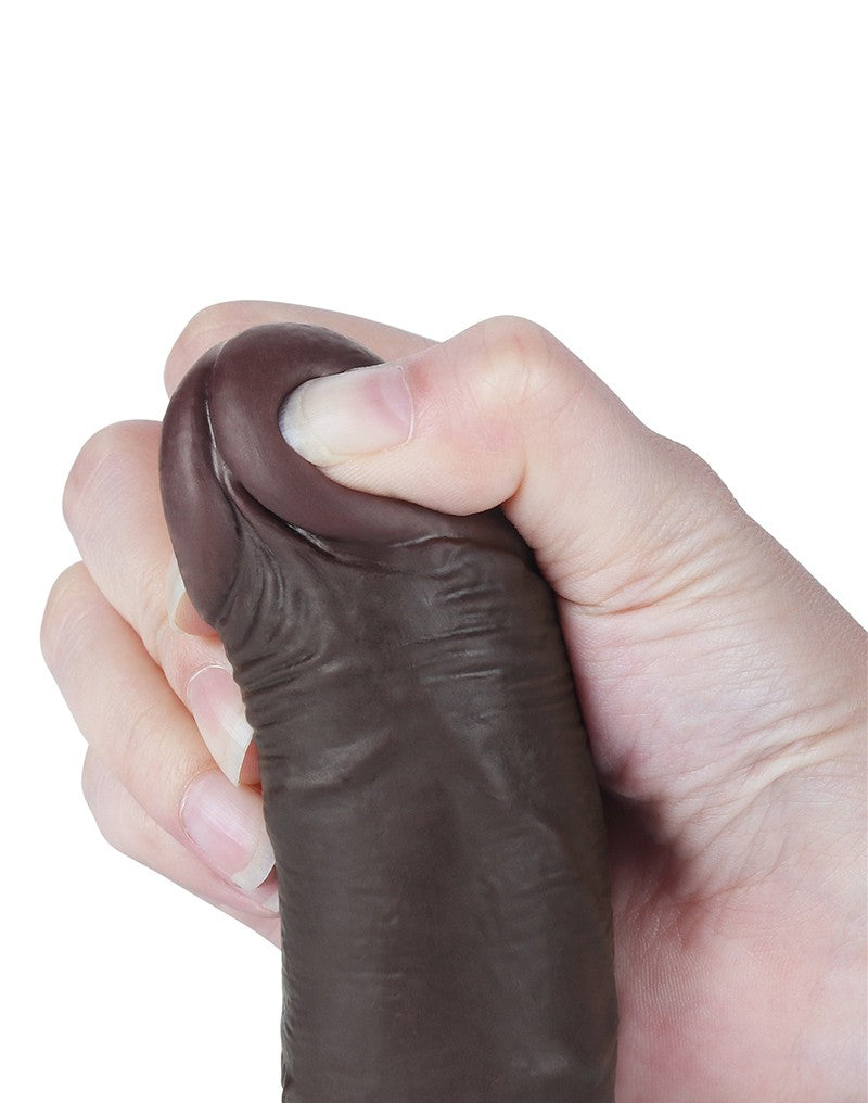 LoveToy - Hautgleitdildo 19,5 cm (Ø 3,5 cm) - Schwarz