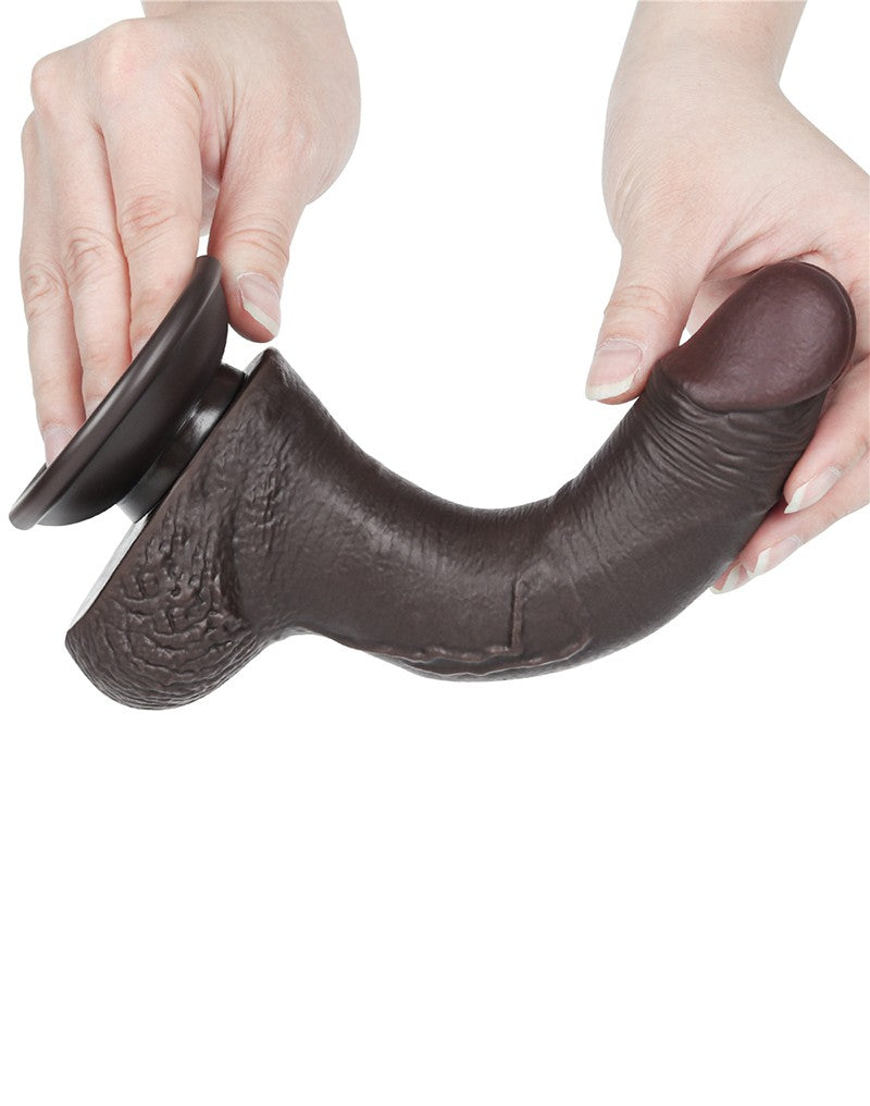 LoveToy - Hautgleitdildo 19,5 cm (Ø 3,5 cm) - Schwarz
