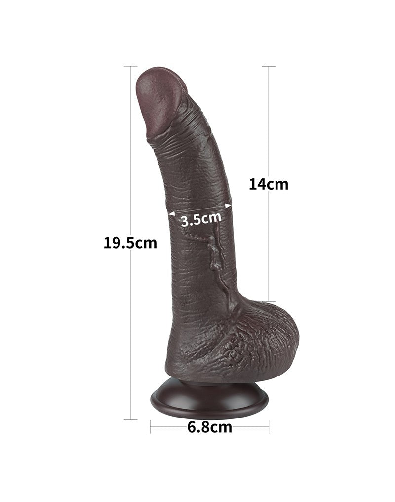 LoveToy - Hautgleitdildo 19,5 cm (Ø 3,5 cm) - Schwarz