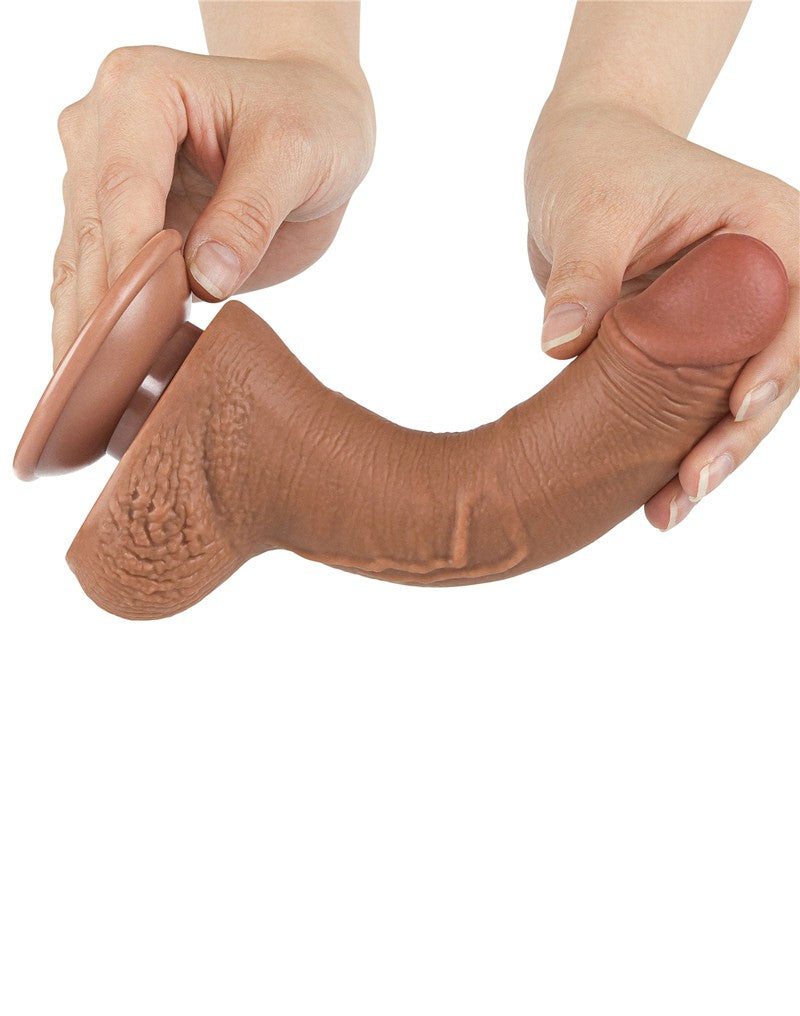LoveToy - Skin-Schiebe-Dildo 19,5 cm (Ø 3,5 cm) - Braun