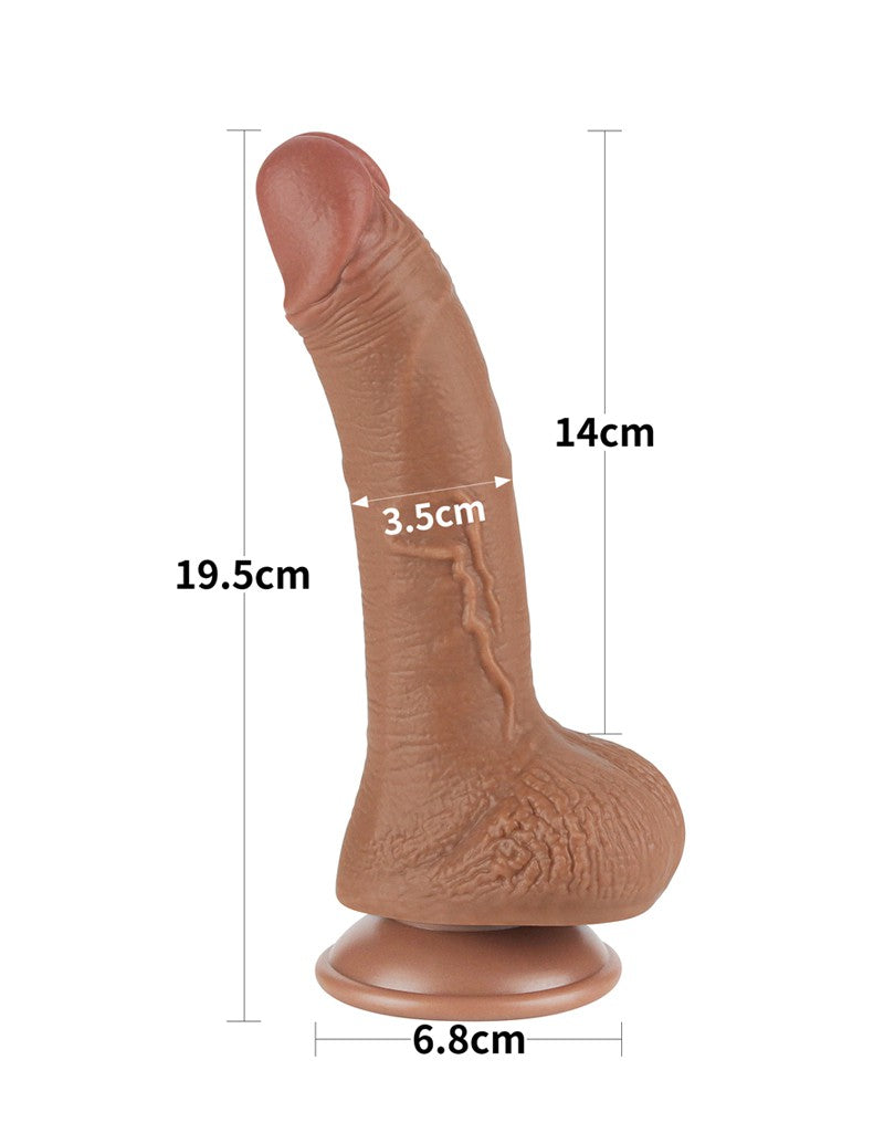 LoveToy - Skin-Schiebe-Dildo 19,5 cm (Ø 3,5 cm) - Braun