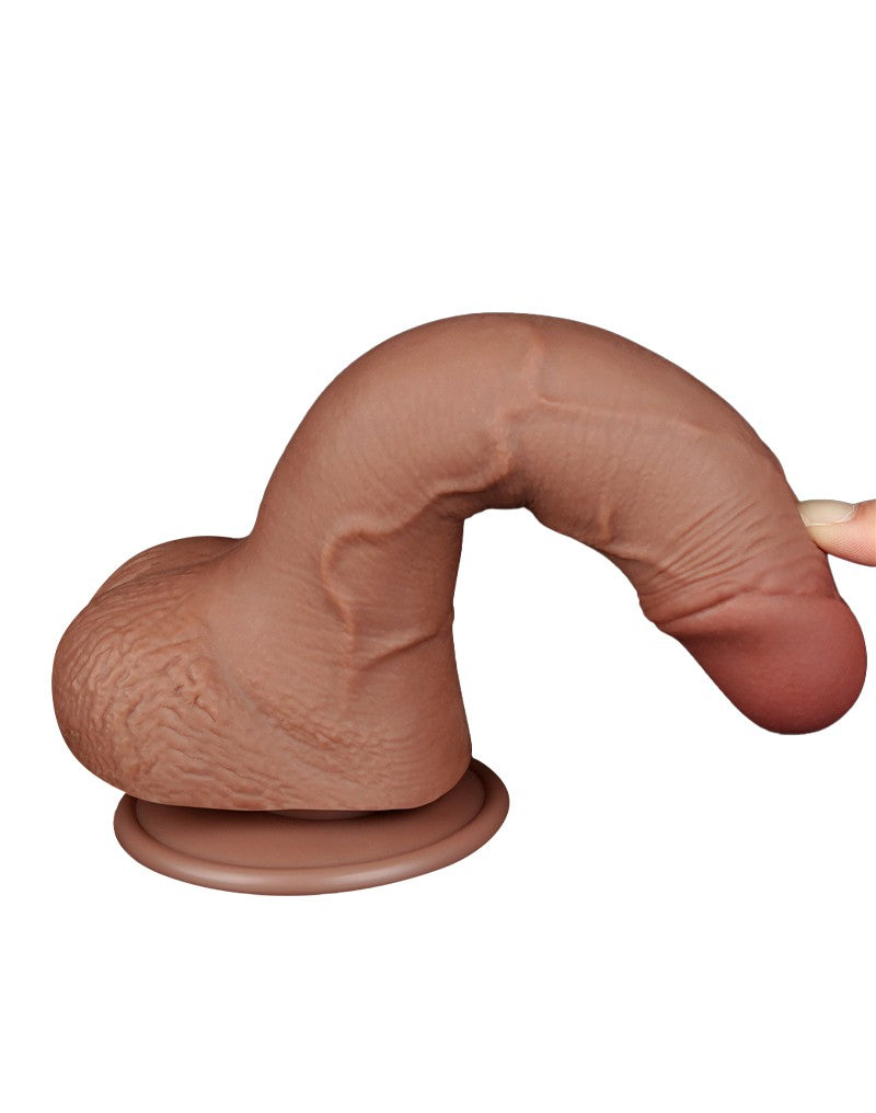 LoveToy - Skin-Schiebe-Dildo 19,5 cm (Ø 3,5 cm) - Braun