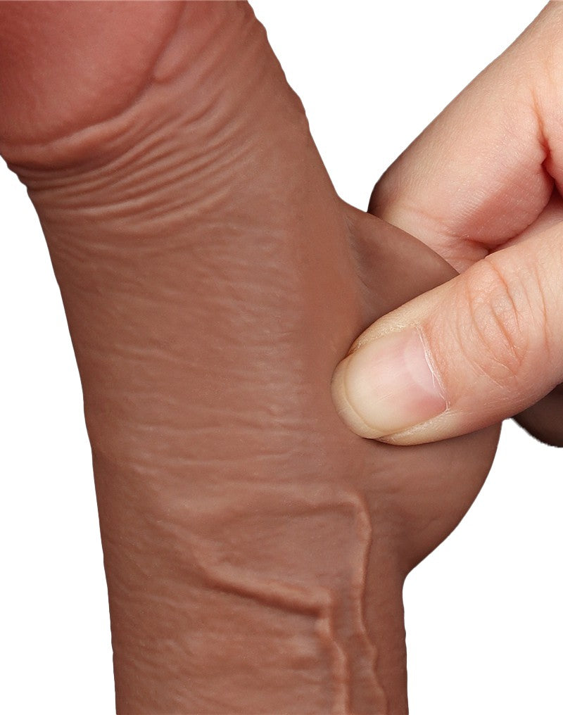 LoveToy - Skin-Schiebe-Dildo 19,5 cm (Ø 3,5 cm) - Braun
