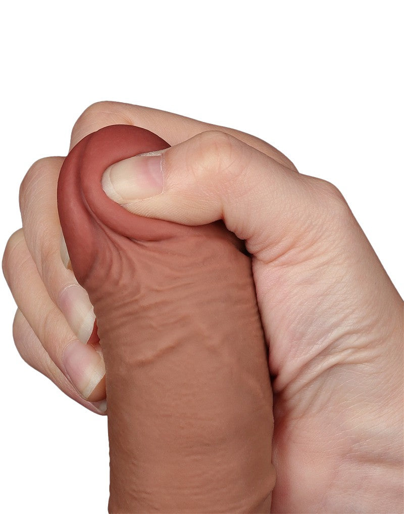 LoveToy - Skin-Schiebe-Dildo 19,5 cm (Ø 3,5 cm) - Braun
