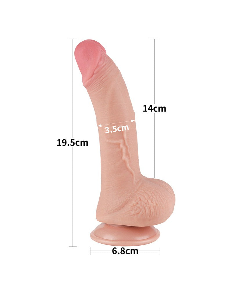 10: LoveToy - Skin-Schiebe-Dildo 19.5 cm (Ø 3.5 cm) - Nude