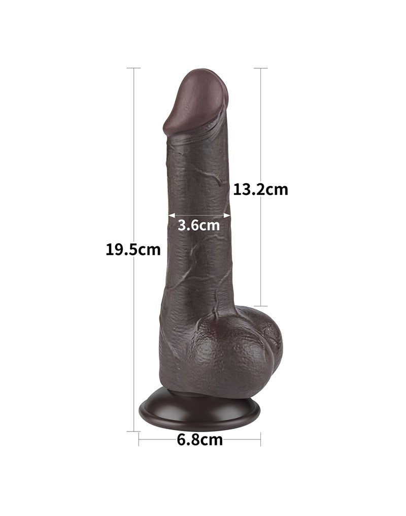 6: LoveToy - Hautgleitdildo 19,5 cm (Ø 3,6 cm) - Schwarz