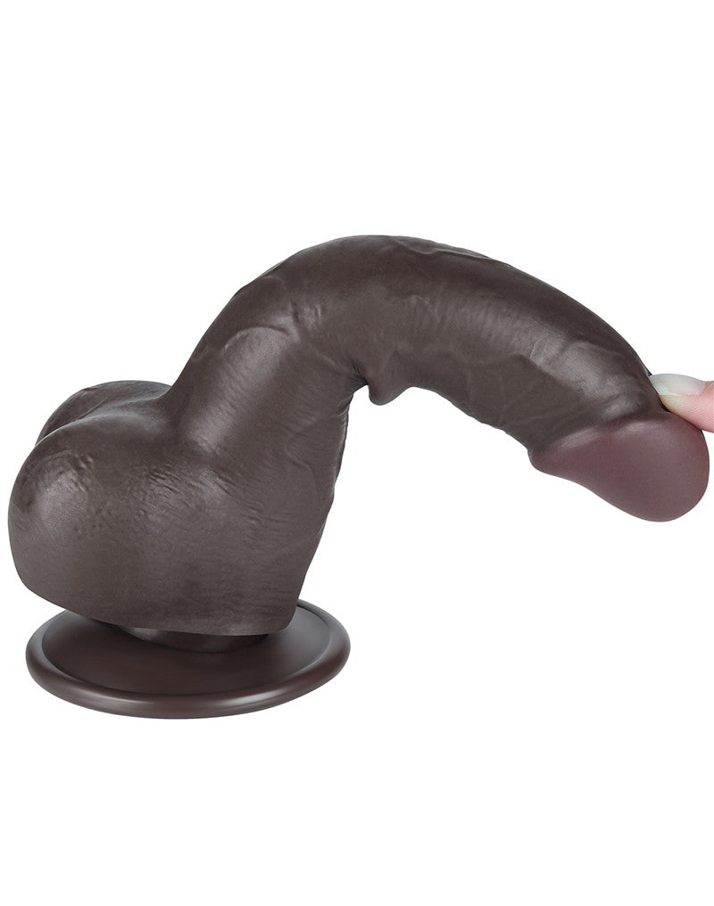 7: LoveToy - Hautgleitdildo 19,5 cm (Ø 3,6 cm) - Schwarz