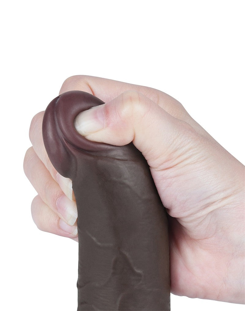 10: LoveToy - Hautgleitdildo 19,5 cm (Ø 3,6 cm) - Schwarz