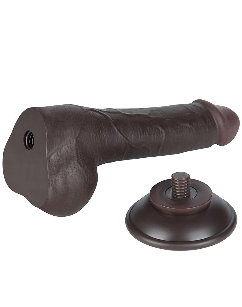 12: LoveToy - Hautgleitdildo 19,5 cm (Ø 3,6 cm) - Schwarz