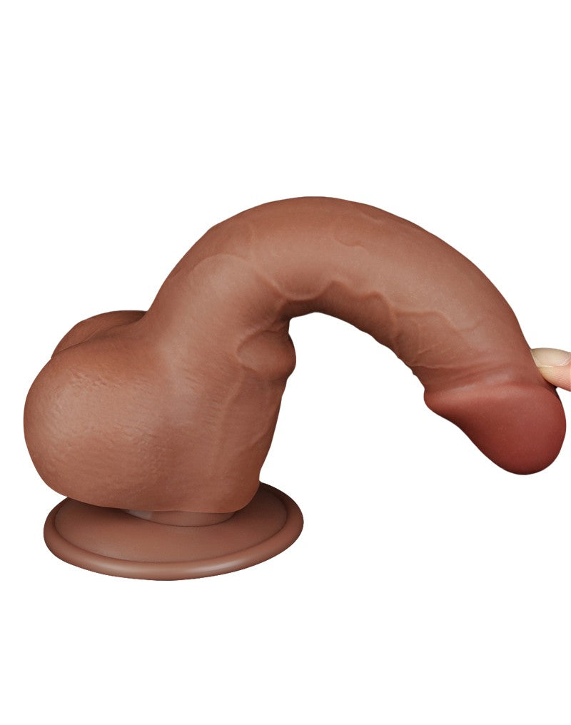 LoveToy - Skin-Schiebe-Dildo 19,5 cm (Ø 3,6 cm) - Braun